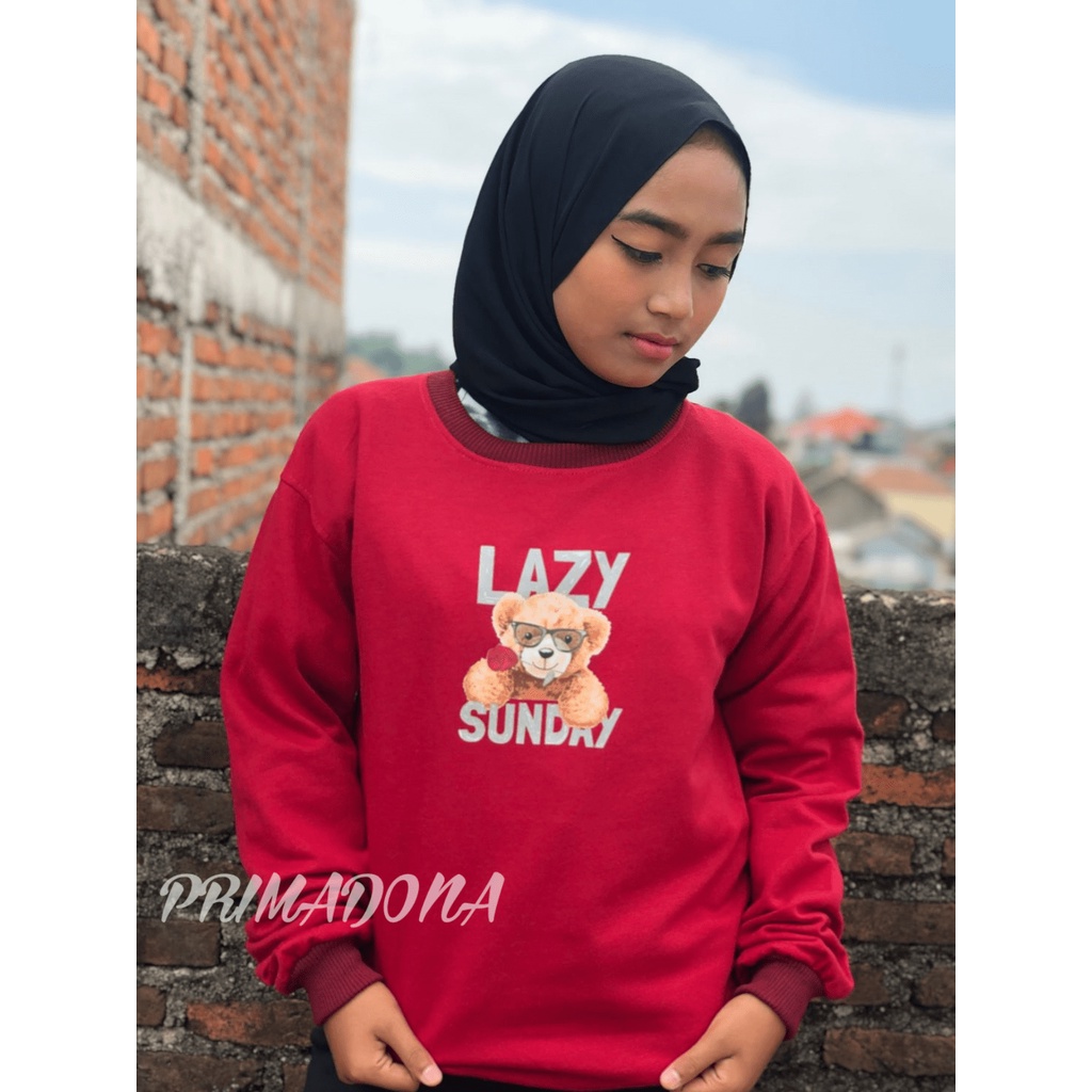 Crewnek sweater wanita &amp; pria bahan flece basic  L XL XXL