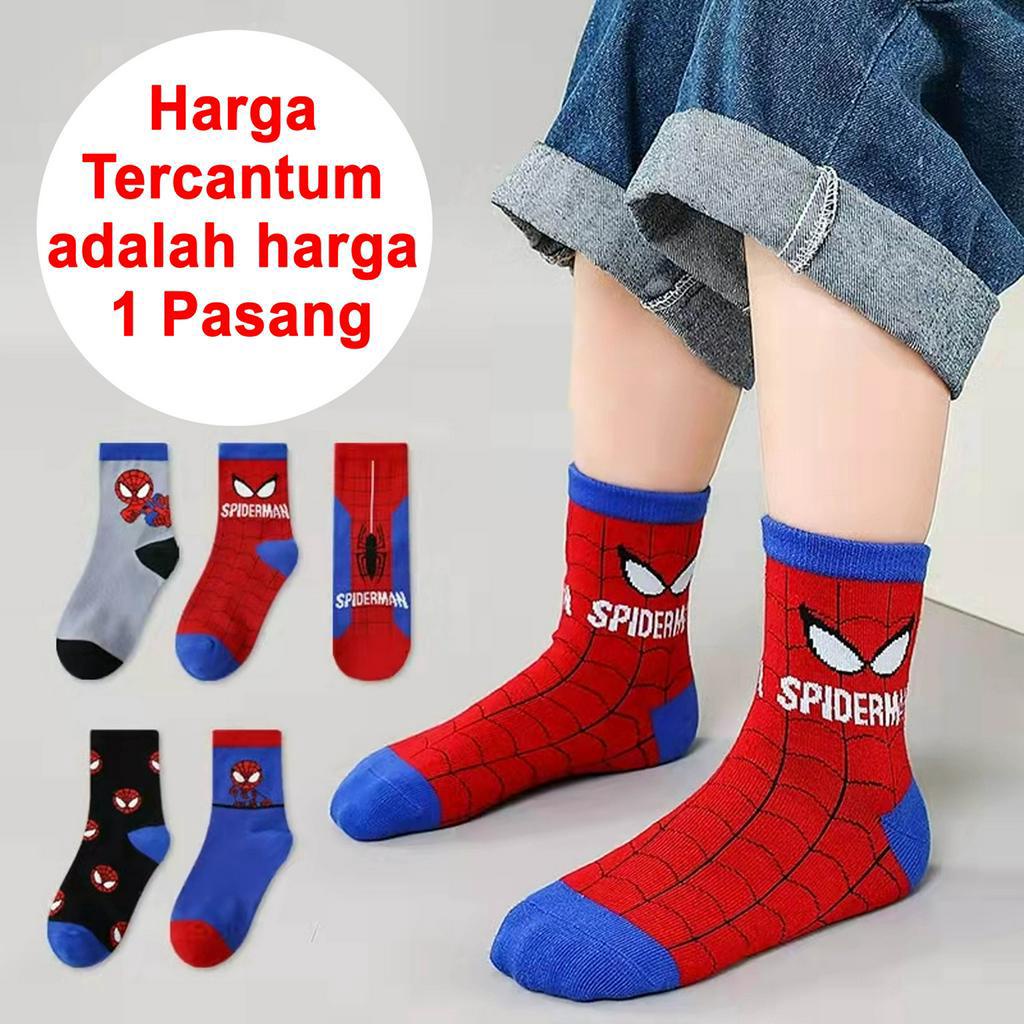 PROMO 12.12 PUNCAK Okaybaby B161 Kaos Kaki Spiderman Anak Laki Laki Import (Harga Tercantum Itu Per 1 Pasang) Bahan Tebal Lembut Motif Lucu Terbaru 3-7 Tahun