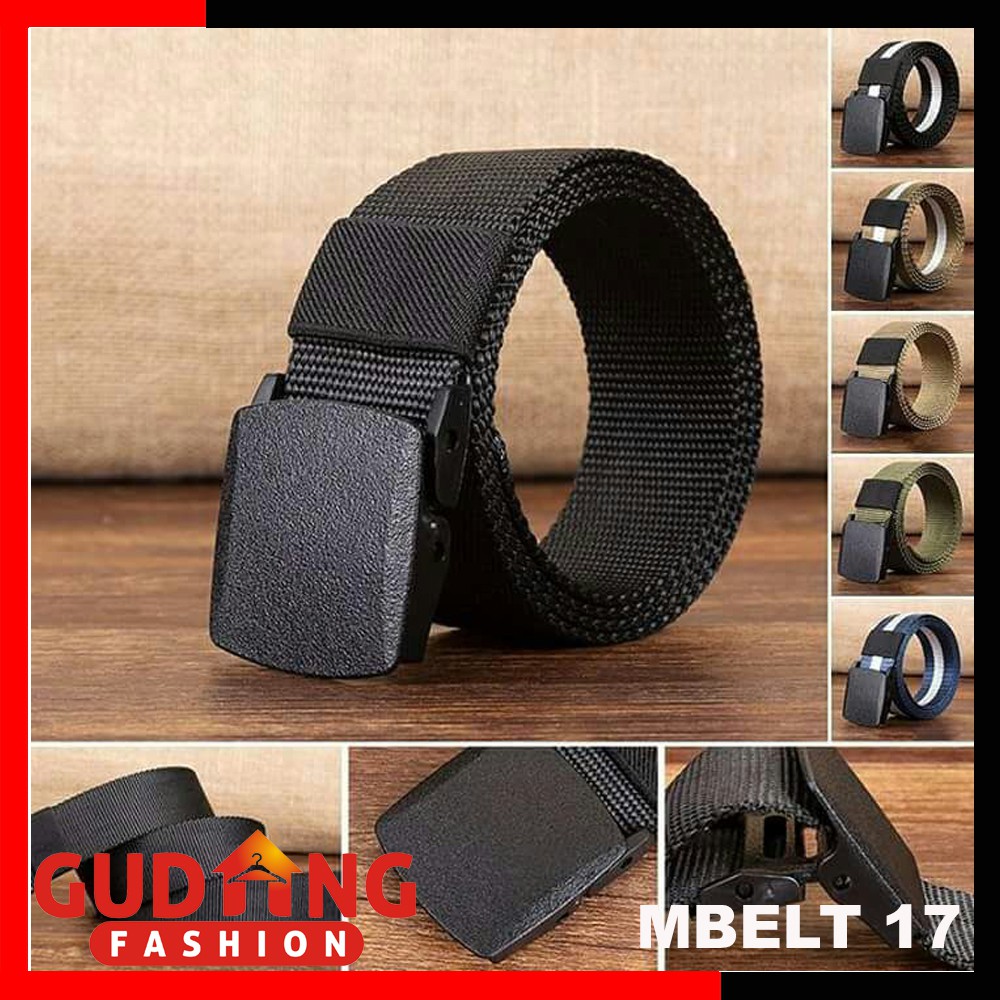 Ikat Pinggang Kain / Kanvas dengan Kepala Plastik - Webbing Belt Anti Metal Detector - MBELT (COMB)