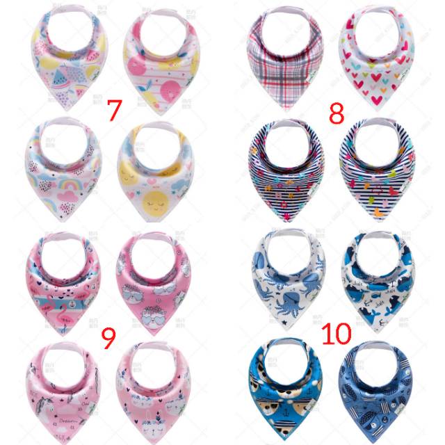 Bandana Bib/Slabber/Tatakan Iler Set isi 4