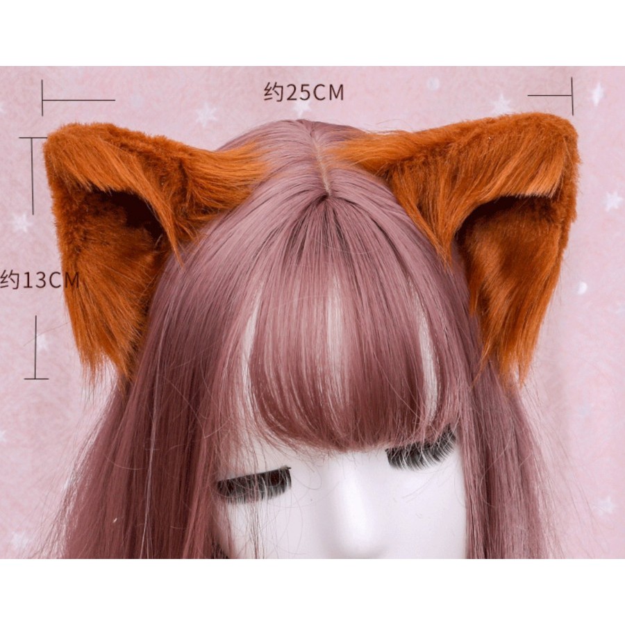 HPWO wolf fox dog ear jepitan hairclip kuping serigala anjing rubah