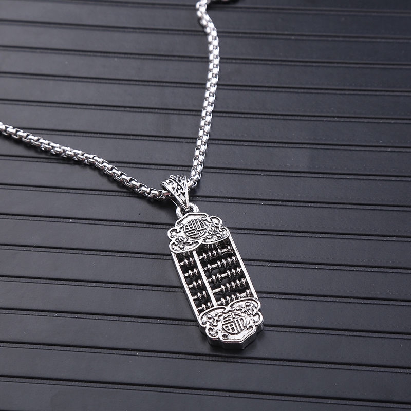 Taigang Kalung Perempuan hiphop Angan-Angan Sempoa Liontin Korea Baja titanium mesh Merah Getar Dengan hip hop Yang Sama Laki-Laki