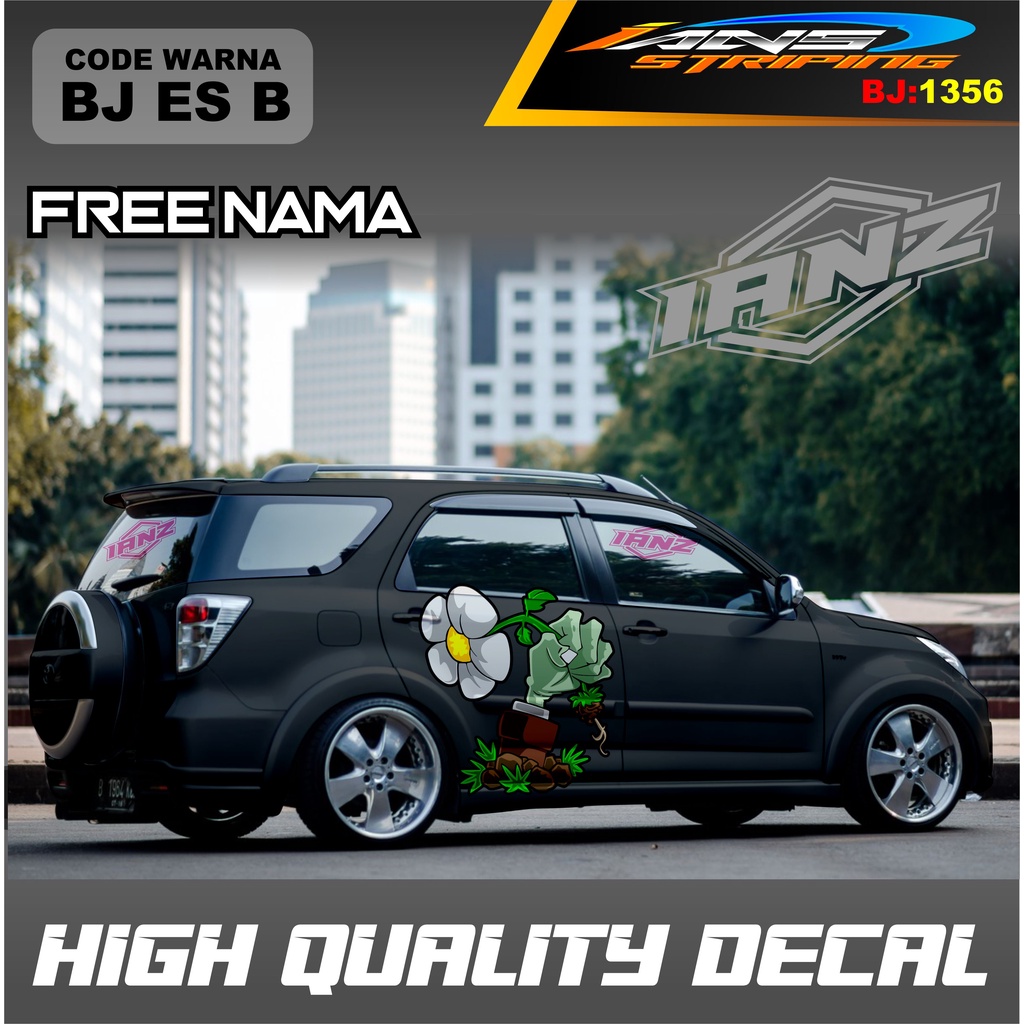 STICKER MOBIL PLANTS ZOMBIE MOBIL TERIOS PAJERO TOYOTA RUSH INNOVA REBORN XENIA