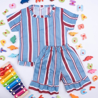 SF Setelan Ruffle Anak Perempuan Karkater Bt 21  / Setelan Anak Perempuan Karakter Kartun-LINEA ABU