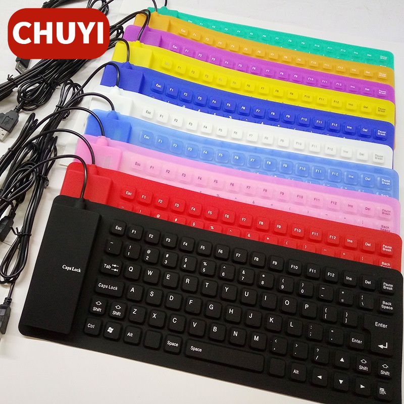 Keyboard Gaming 85 Tombol Mini USB Flexible Anti Air Bahan Silikon Lembut Bisa Dilipat Untuk Komputer / Laptop
