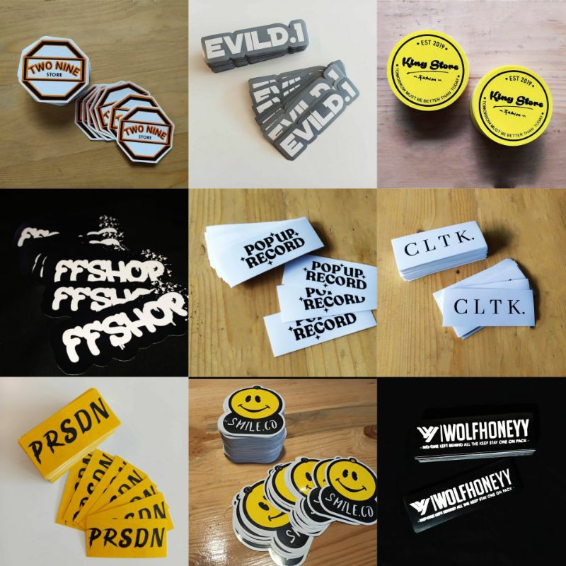 

custom media promosi stiker brand (90-110) Terima pesanan sesuai design anda