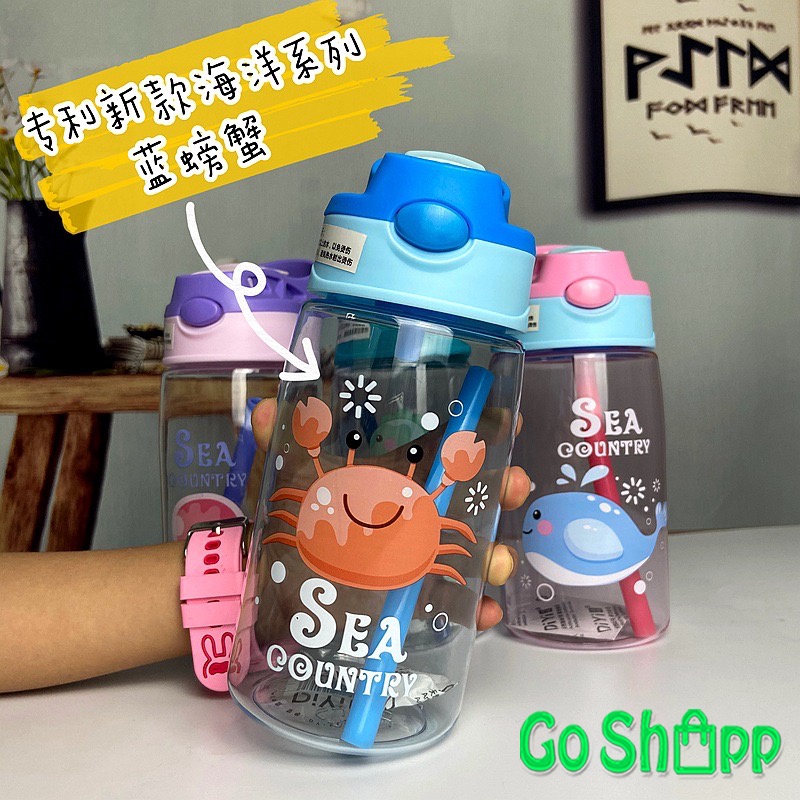 Botol Minum BPA FREE Anak Sekolah Motif Karakter Lucu Viral Import Terbaru Kekinian - BT03