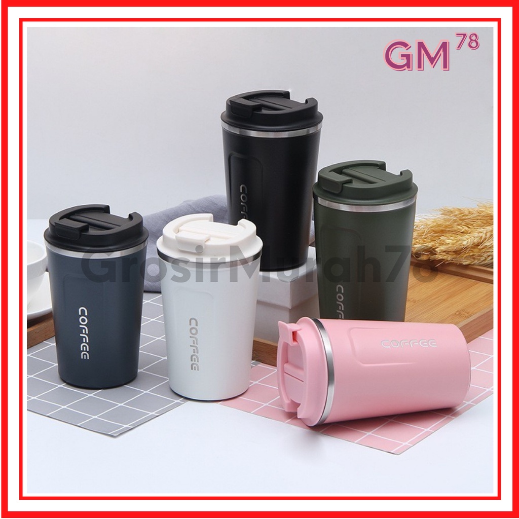 Termos Kopi Travel Mug Tumbler Travel Stainless Tahan Air Panas / Dingin