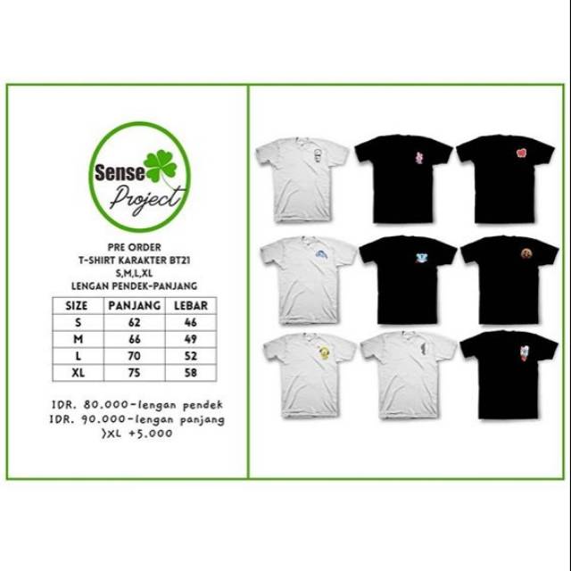 T-Shirt BT21 Karakter