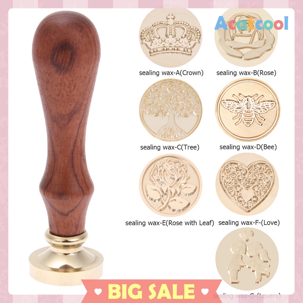 Gold-plated Brass Head Retro DIY Envelope Wax Seal Stamp Wedding Post Decor