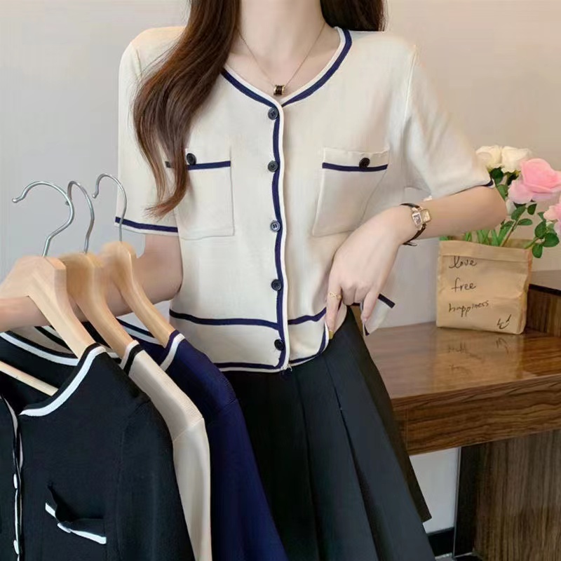 Melody Soft Knit Top - Atasan Wanita Import - Blouse Korea TM (A506)
