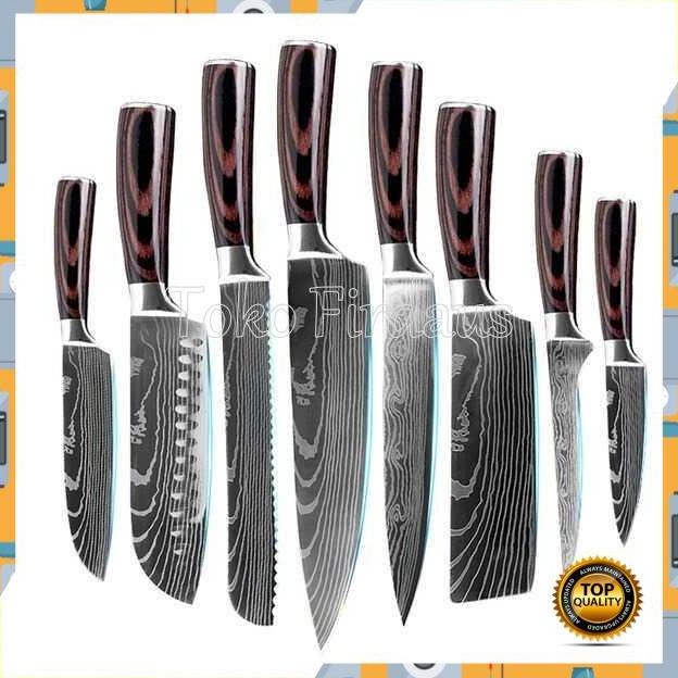 

Promo! Set Pisau Dapur Damascus Pattern Stainless Steel 8 Pcs Silver Jo703Yn6Ol