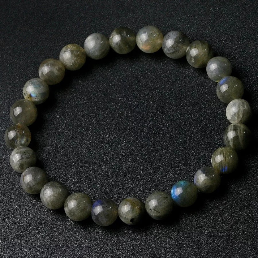 Gelang labradorite India stone alami lucky bracelet