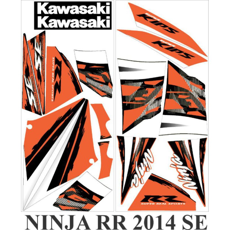 STIKER VARIASI NINJA RR NEW 2014 ORANGE