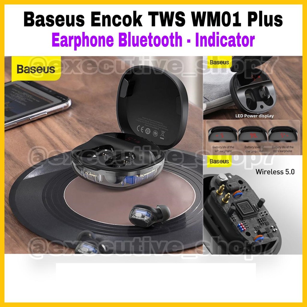 Baseus Encok TWS WM01 Plus - Earphone Bluetooth - Indicator