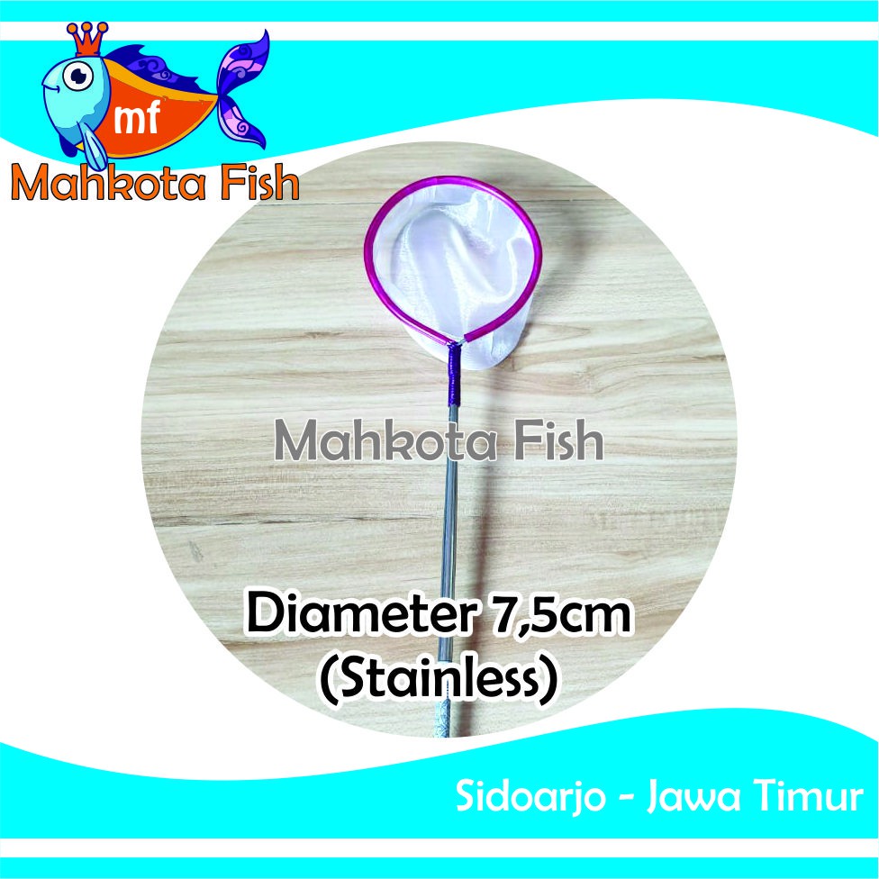 Serok Ikan BULAT 7,5 CM STAINLEES / SEROK STENLIS / Jaring Ikan / Seser Ikan | GRATIS PACKING KARDUS !!!