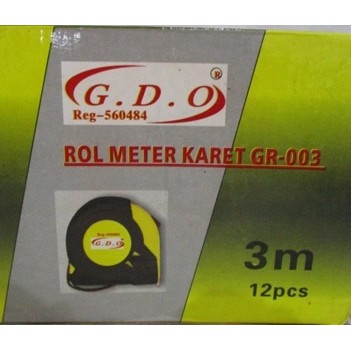 Meteran Rol Karet 3m x 16mm GDO Kualitas OK Murmer***