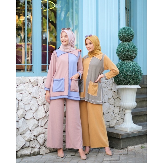 Ounadoutfit CAMELIA 05 oneset knit wanita kekinian premium / setelan knit wanita / oneset wanita polos / setelan celana polos / oneset knit kekinian