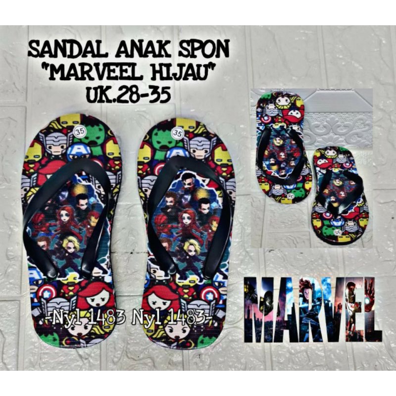 -Marvel- sendal jepit anak spon karakter