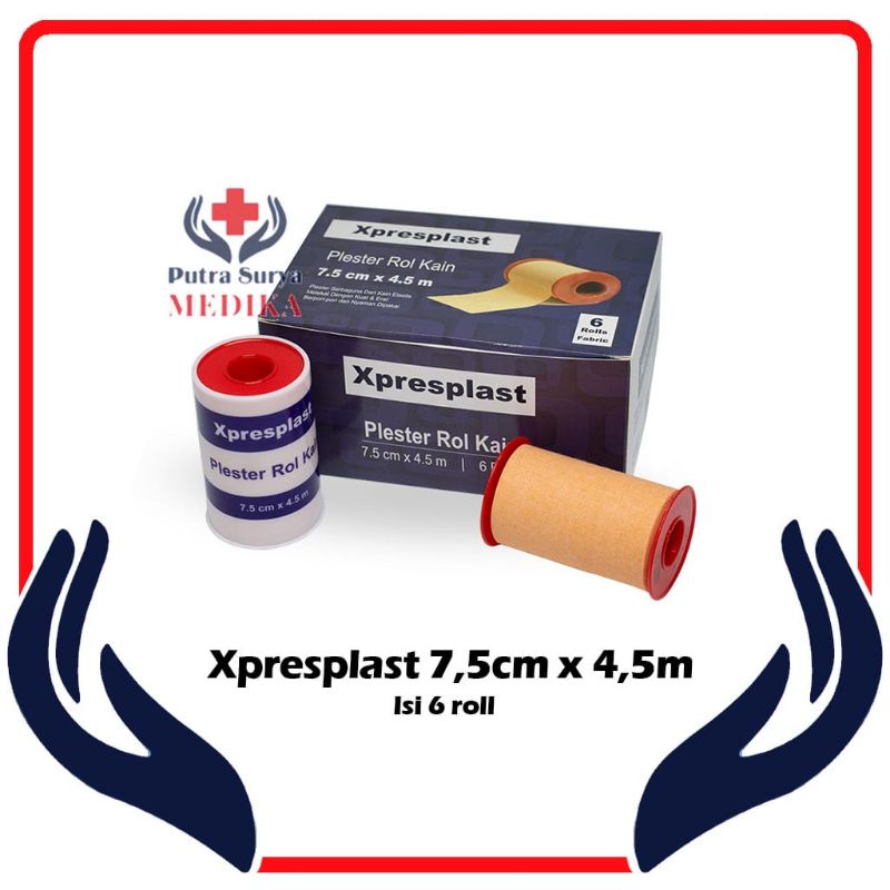 Plester Rol Kain 7.5cm x 4.5m Xpresplast | Plester Luka First Aid