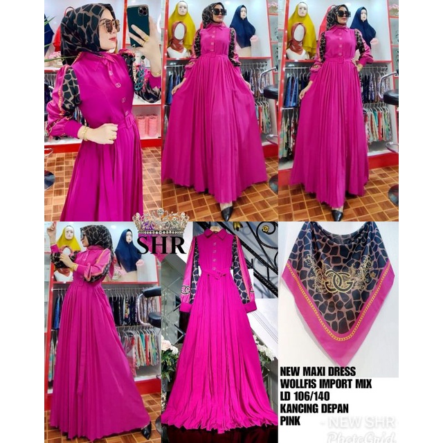 NEW READY NEW MAXY DRESS BY SHR SET HIJAB/MAXY DRESS +HIJAB ORI BY SHR.