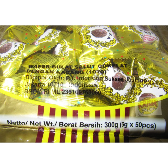 

4eh Roka Apollo Wafer Bola Coklat 50 Pcs 60Jhh