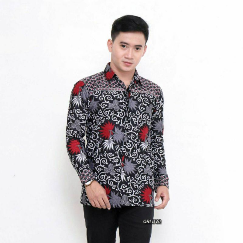 Batik Pria Lengan Panjang Terbaru Motif Kenongo Hrbo Terlaris