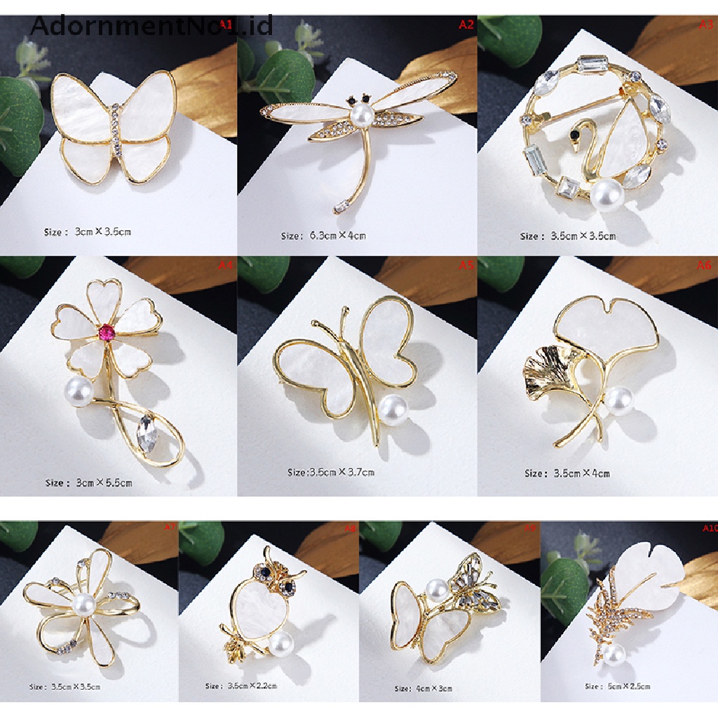 (AdornmentNo1) 1pc Bros / Pin Butterfly Aksen Mutiara Imitasi Untuk Hadiah / Aksesoris Wanita (ID)