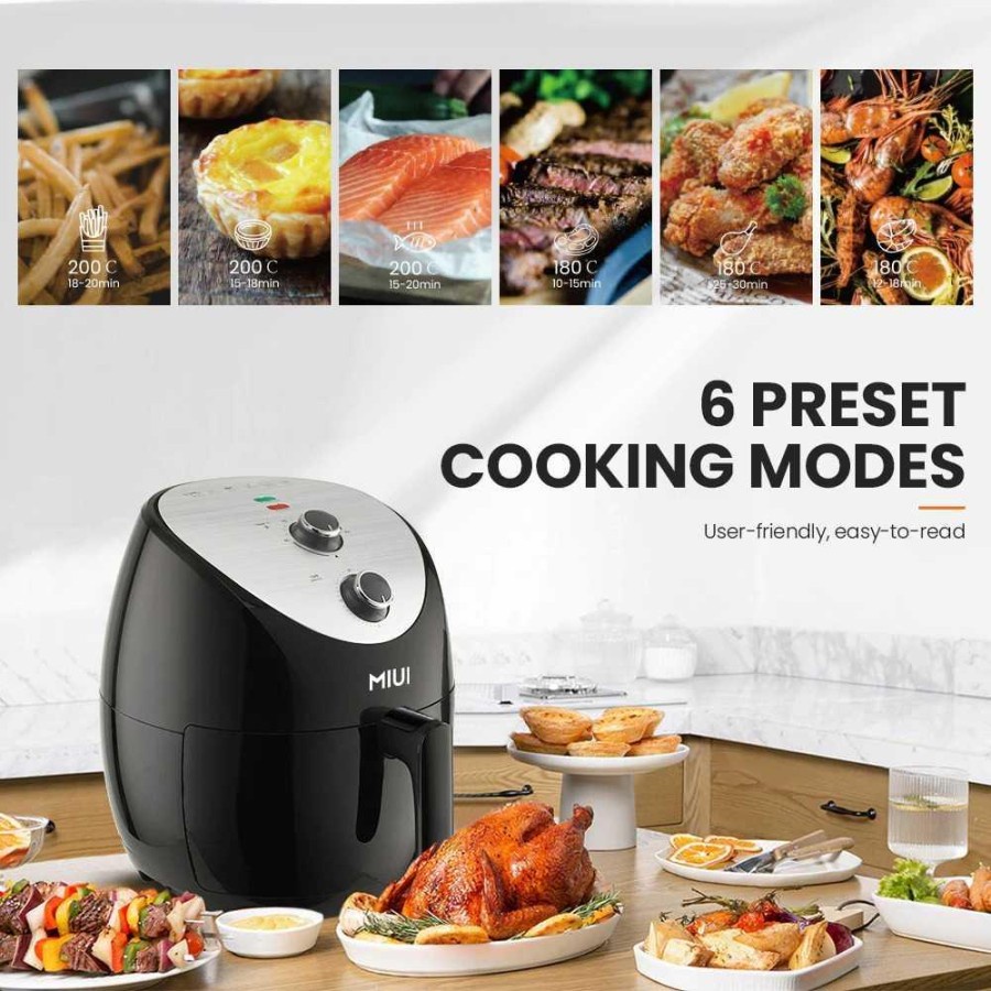 Smart Air Fryer Mesin Penggoreng Udara 5L Button Version - AF-01 - Black