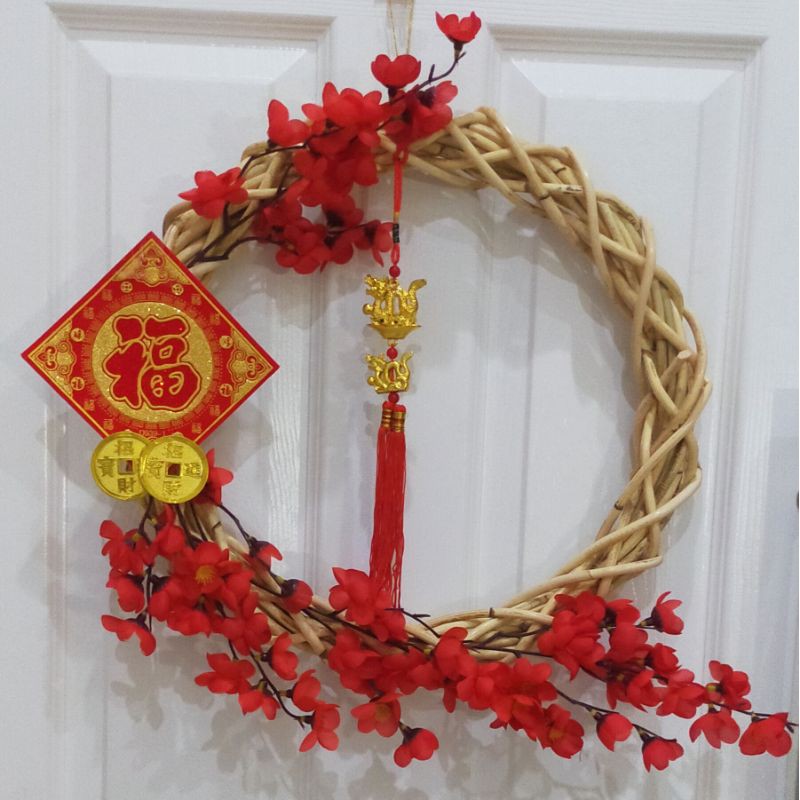 Hiasan Pintu Imlek Simple Elegant 40cm