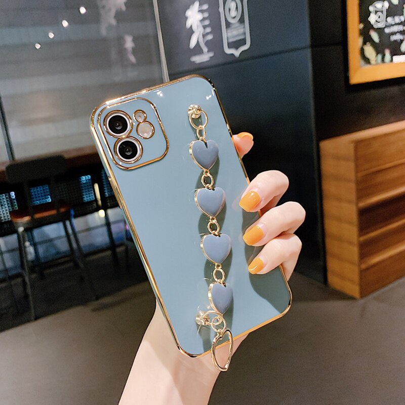 Jual Wrist Bracelet Phone Case for Oppo Realme 8 Case Luxury Love Heart  Chain Plating Cover for Oppo Realme C17 7i C12 C15 C20 C21 C25 8 7 Pro 4G  5G C21Y Realme Capa Fundas | Shopee Indonesia