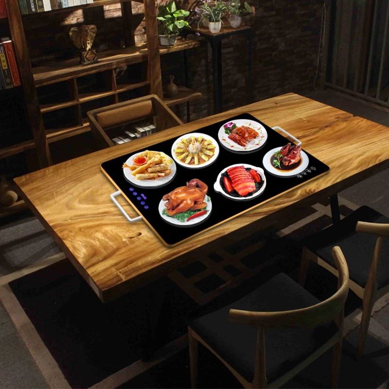 PAPAN PEMANAS ELEKTRIK PORTABLE UNTUK PENGHANGAT MAKANAN DIGITAL OTOMATIS MEJA MAKAN KELUARGA RESTOR