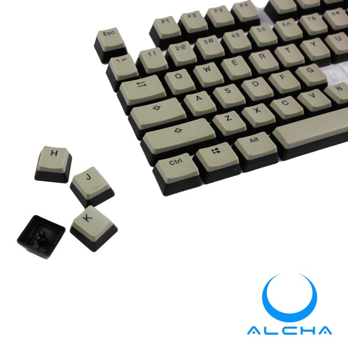 ALCHA KEYCAPS PUDDING / PUDING GREY - BLACK MECHANICAL KEYBOARD