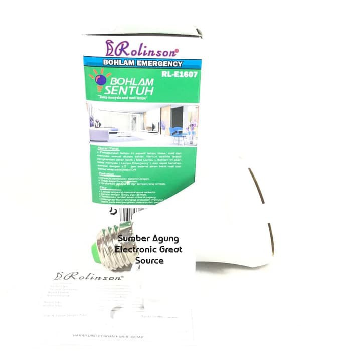 Bohlam Sentuh Rolinson RLE1607 LED AC DC 7W Otomatis Nyala Mati Lampu