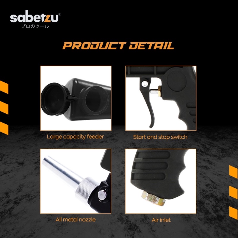 Sand Blasting Gun Sabetzu Spray Gun Sand Blaster Alat Semprot Sprayer Pasir Penghilang Karat Sandblasting