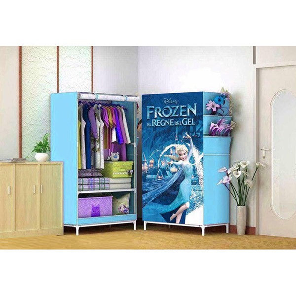 Lemari Pakaian Minimalis Kain Portable Single Rak Baju Dewasa Dan Anak FROZEN R1