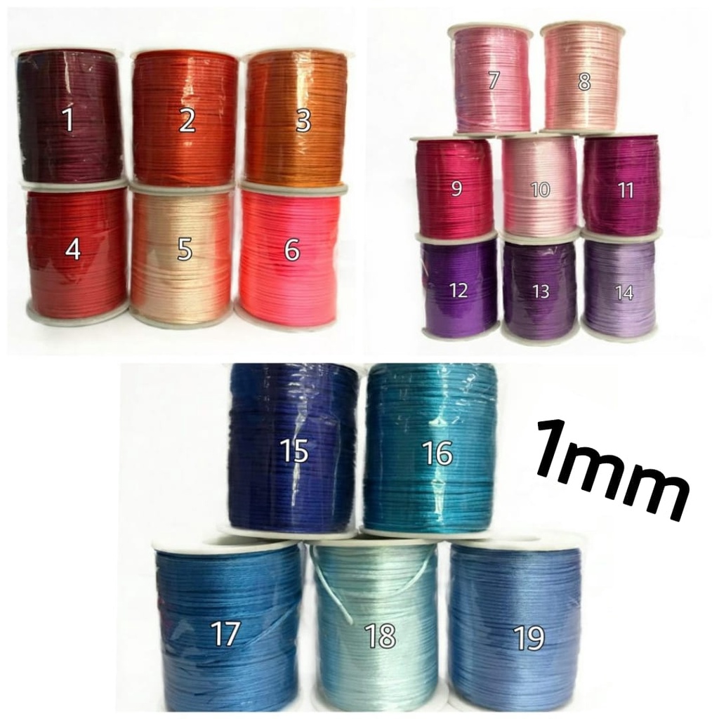 TALI CINA | TALI SATIN | PITA DOUBLE SATIN | GROSGRAIN JUAL PER YARD (1 MM &amp; 2 MM)