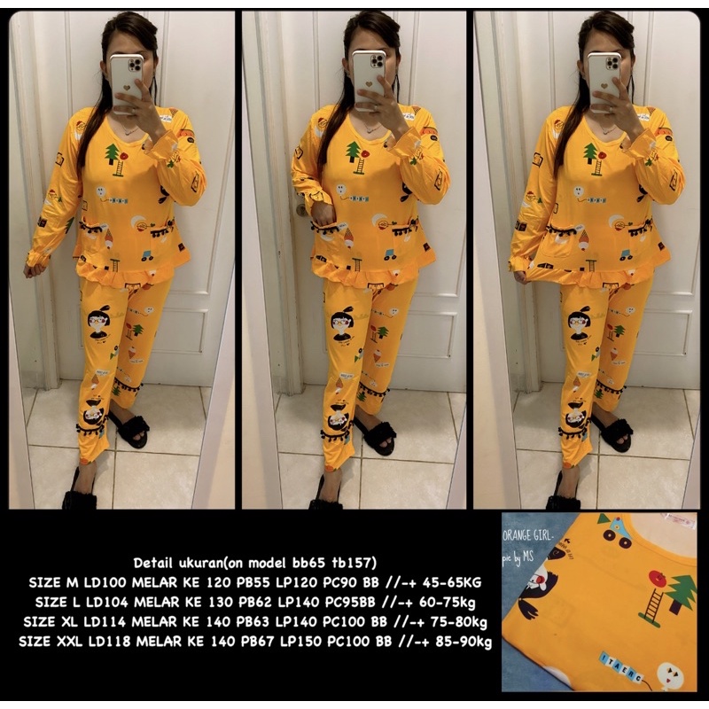 BAJU TIDUR LENGAN PANJANG LEISURE VOGUE DLL KOREA IMPORT CINA WANITA KADO PP PIYAMA REMAJA DEWASA-PPO-006 GIRL / XL