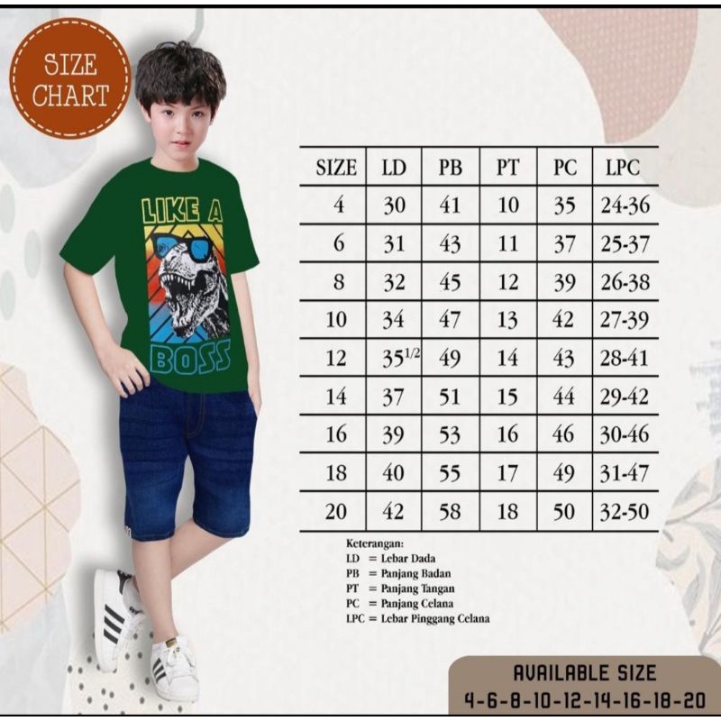 Setelan Jeans by London Kids Size : 5-11th