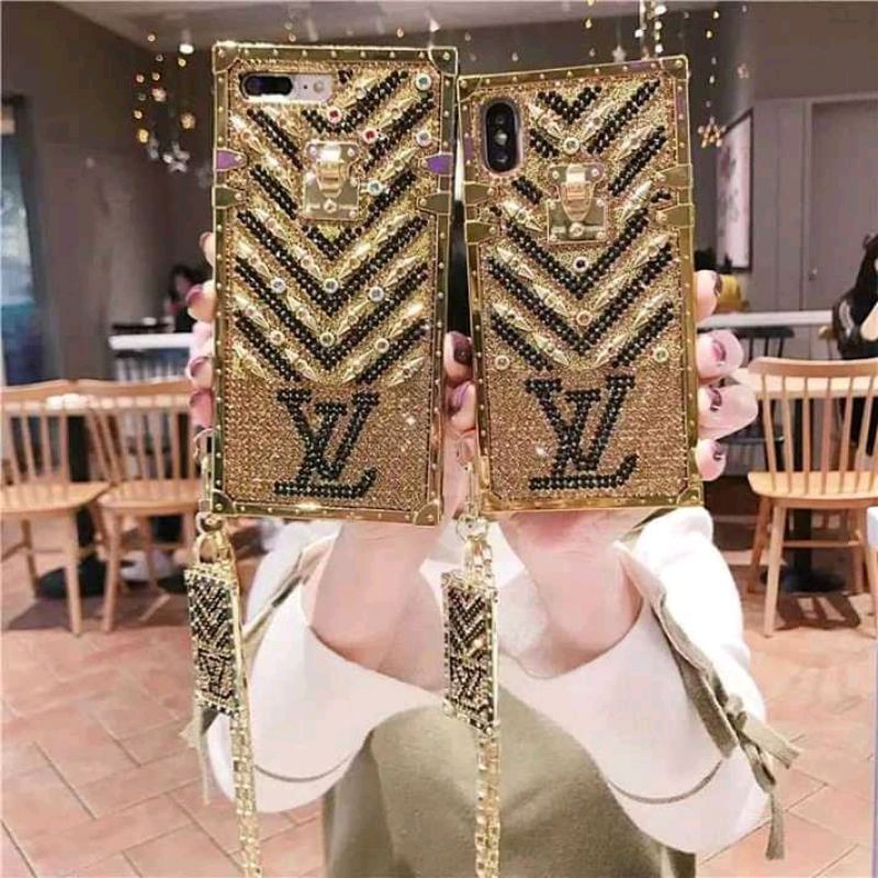 case kesing lv gold mewah a5s/a12/a7/a11k oppo a3s y12/y15/y17