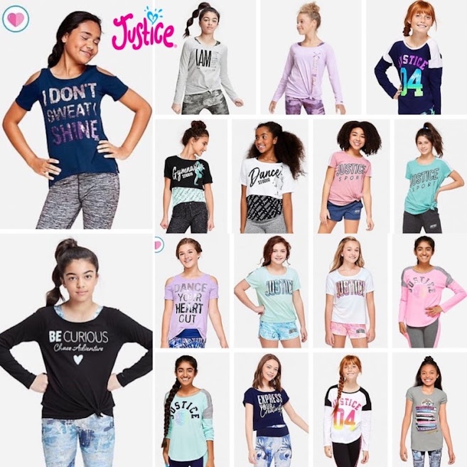 Kaos Justice Lengan Pendek Panjang Remaja Anak Perempuan 6 - 24 tahun