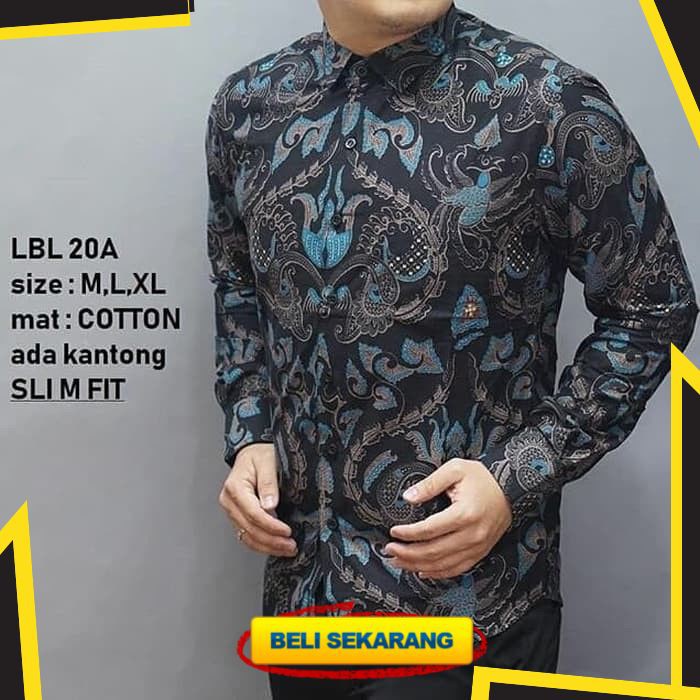 BAJU BATIK PRIA SLIM FIT HEM BATIK PRIA SLIM FIT LENGAN PANJANG LBL20A