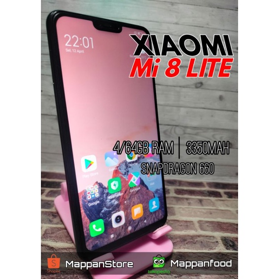 Jual HP SECOND XIAOMI MI 8 LITE RAM 4/64GB UNIT ONLY HANDPHONE SECOND