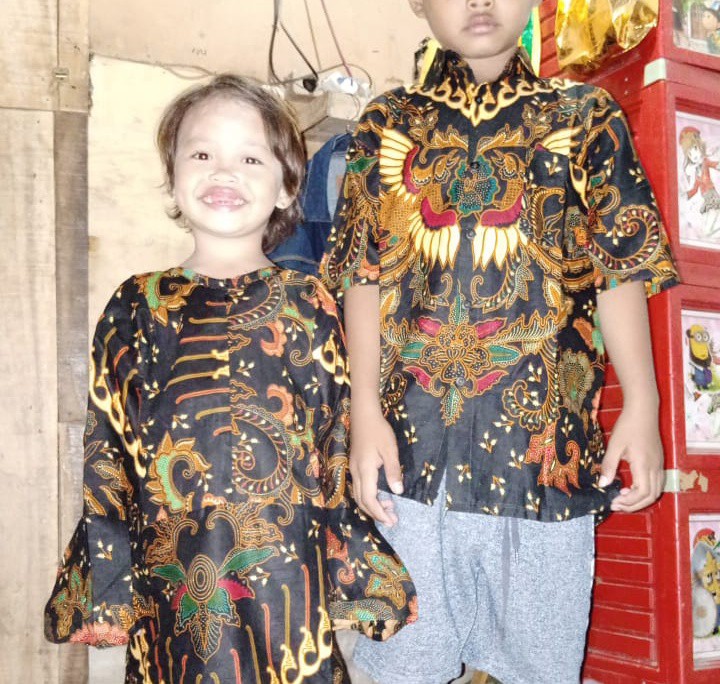 Couple Baju Batik Anak Pria Dan Wanita Usia 1-13 Tahun Modern Termurah
