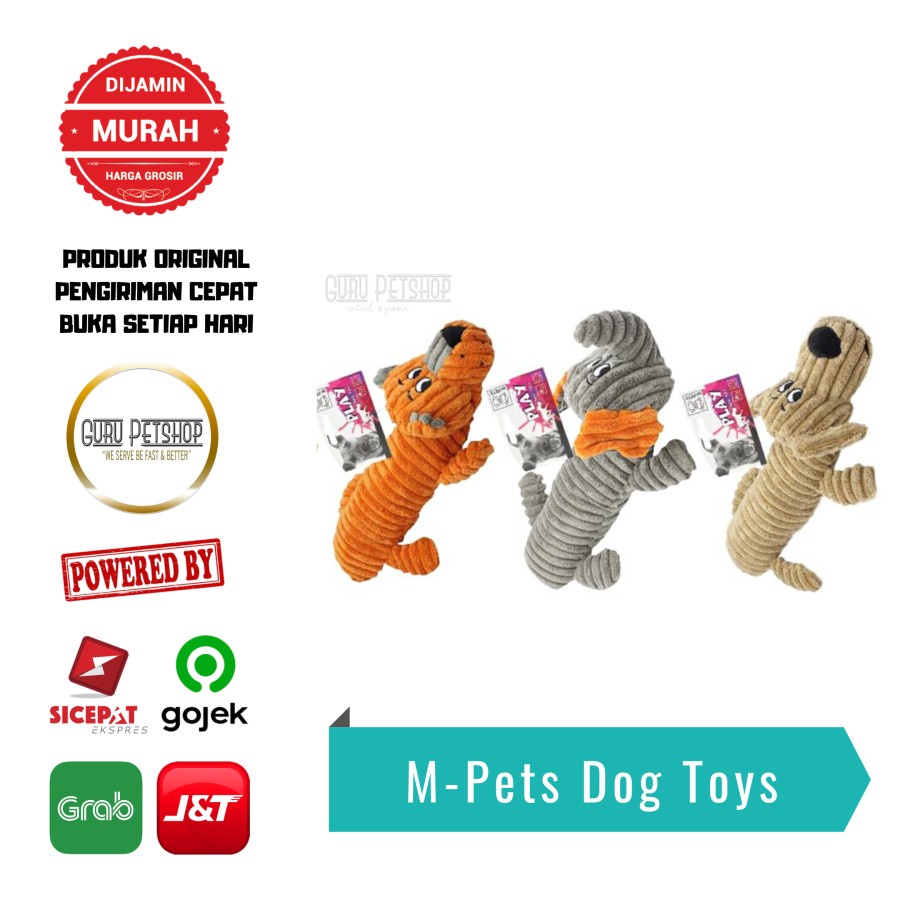 Mainan Anjing Boneka Bunyi M-Pets Charly Gary Bobby Squeaky Dog Toys