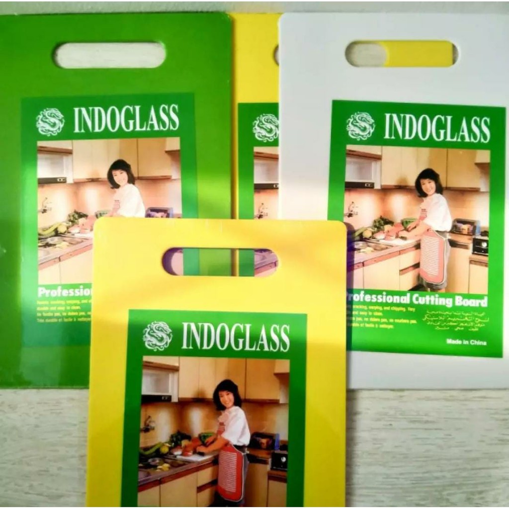 Papan Potong Plastik Non-Slip Dapur Potong Papan Talenan dengan Gagang indoglass ukuran 25x15 cm