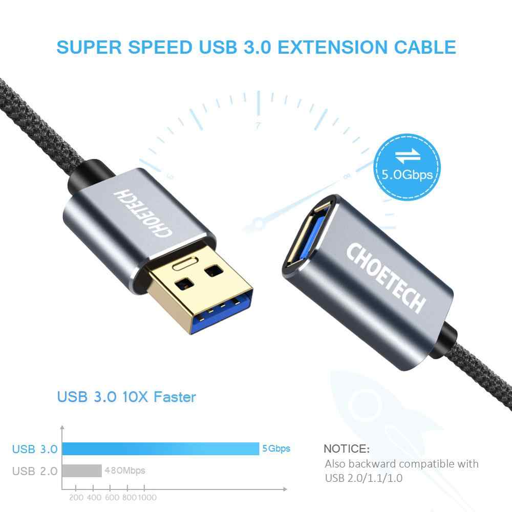 CHOETECH Kabel Extension USB 3.0 2 Meter - XAA001 - Silver