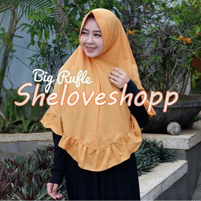 PROMO DAILY KHIMAR BIG RUFFLE REMPEL JUMBO SYARI JILBAB 