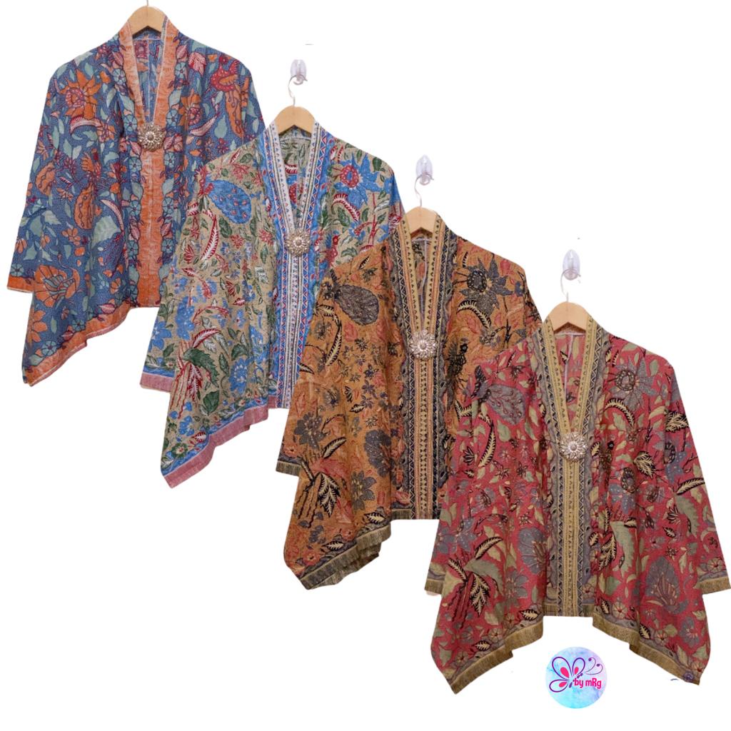 [PREMIUM] Blus Kartini Tiga Negeri Batik Warna Katun Atasan Kerja Casual Modern Solo