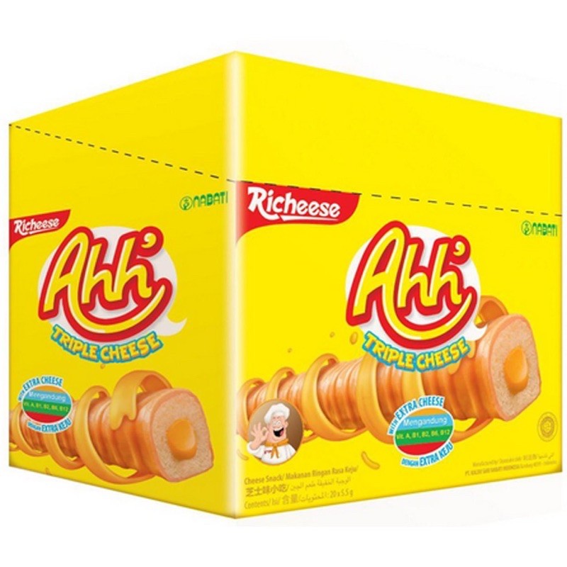 Nabati Richeese Ahh  Keju/Coklat kemasan box Isi 20x5,5 gram